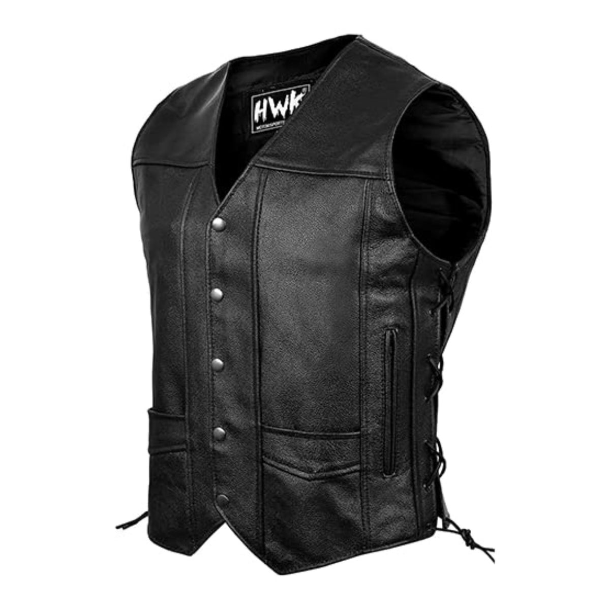 HWK Motorsports Apparel front view shows pockets and secure closure for organized gear