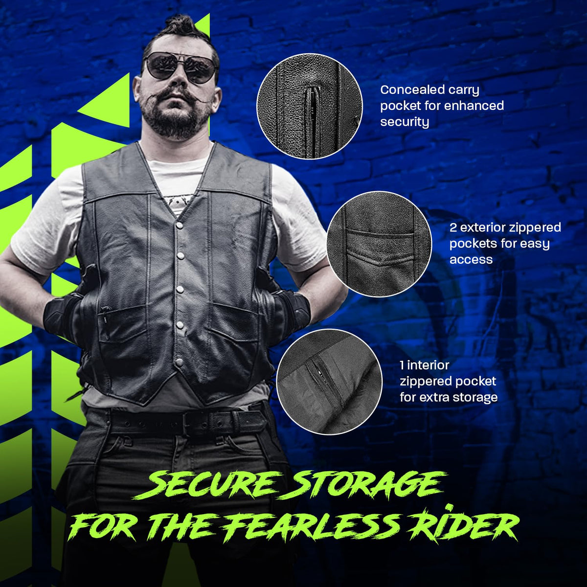 HWK Motorsports Apparel concealed carry pocket detail keeps firearm discreet and accessible
