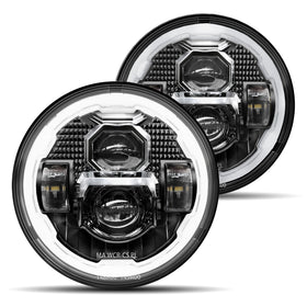 HWSTAR front view of H6024 headlight showing modern halo and clear lens for improved visibility