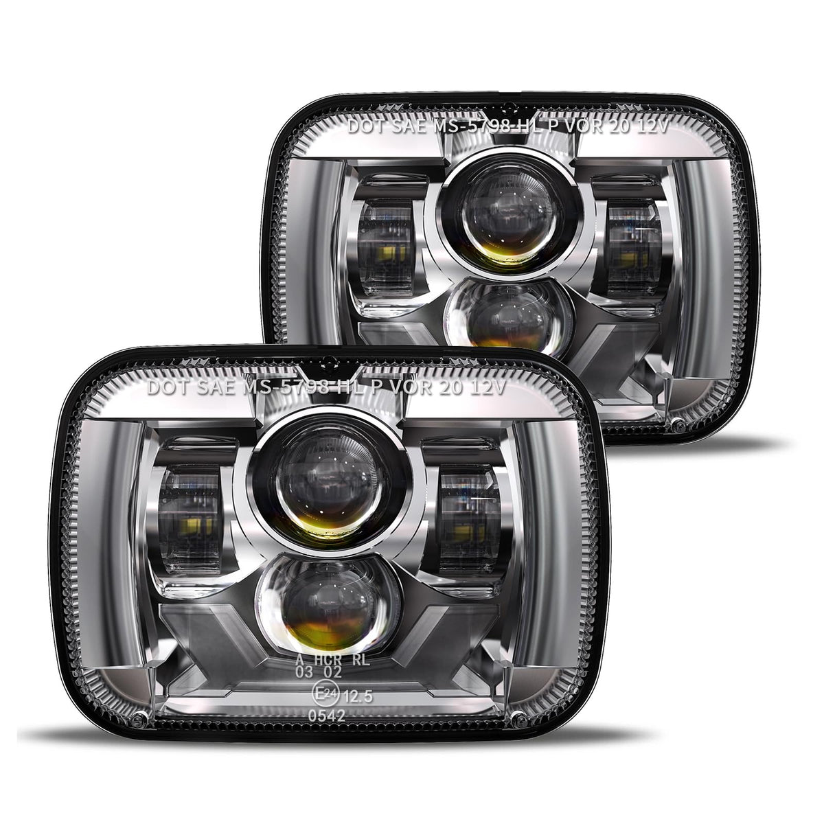 HWSTAR front view of H6054 LED headlight showing clean bezel and bright optics for improved night visibility