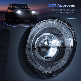 HWSTAR headlight next to ruler size comparison showing exact fitment benefit