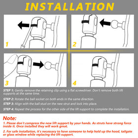 HXSKJMX in a garage repair scenario showing fast DIY hood-support replacement advantage