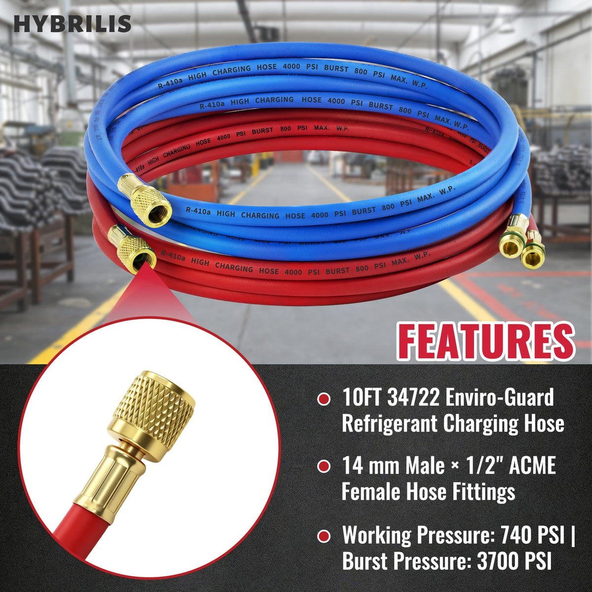 Hybrilis knurled nut close-up showing deep grip for quick finger-tightening and easier installation