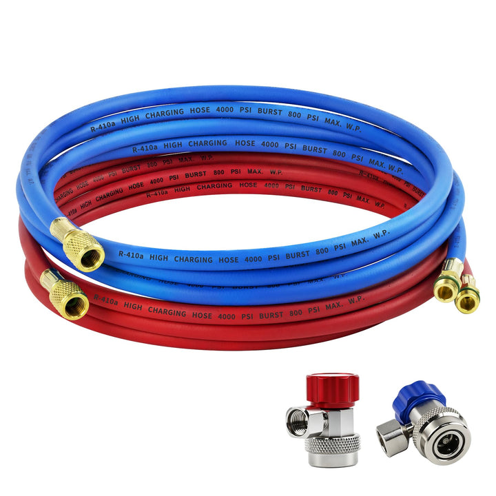 Hybrilis front view of assembled 10ft hose set showing professional readiness