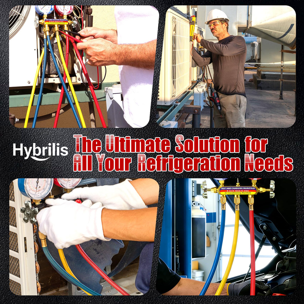 Hybrilis technician using hose in field speeding workflow