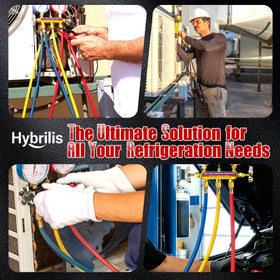 Hybrilis technician using hose in field speeding workflow