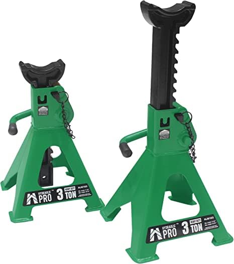 HYDRAULIC PRO front view of two jack stands showing stable stance and capacity