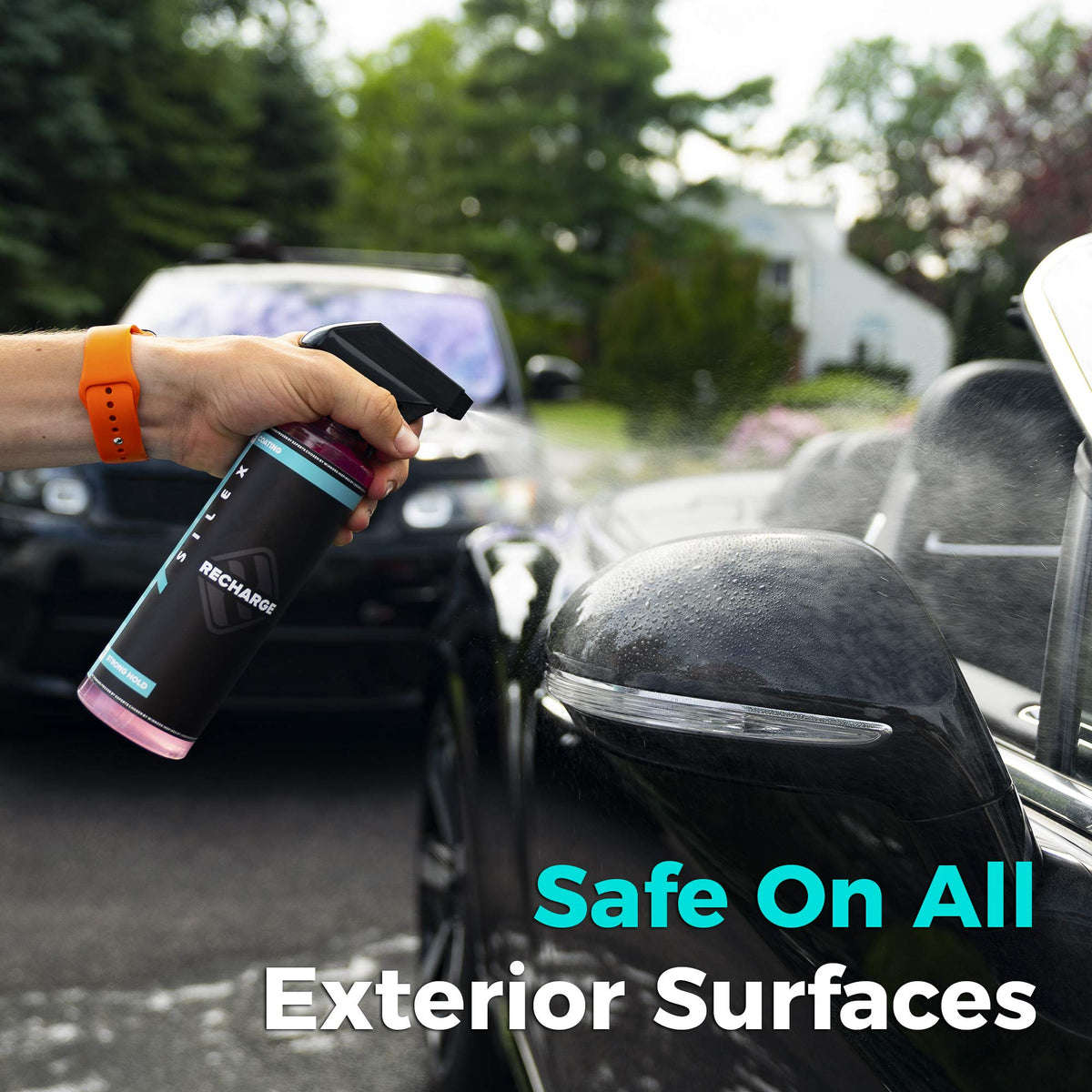 HydroSilex in driveway detailing scene for quick shine and ongoing protection