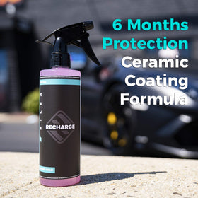 HydroSilex spray being applied to a car panel for fast DIY ceramic protection