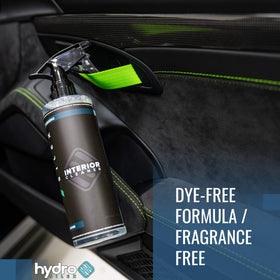 HydroSilex 16oz bottle in trunk next to detailing tools for portable convenience