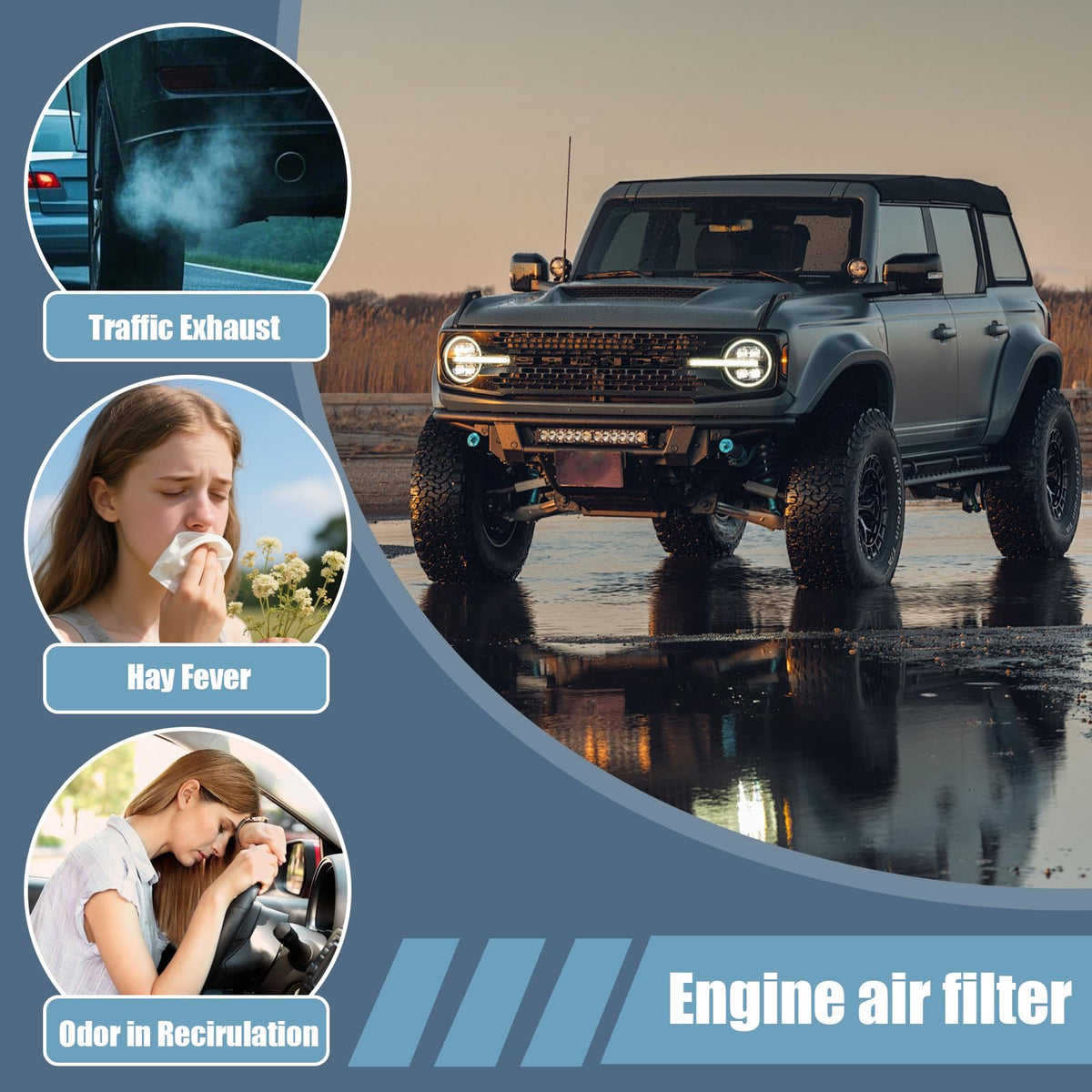 HYFTJYZ cabin air filter pleats close-up for improved cabin air quality benefit