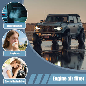 HYFTJYZ cabin air filter pleats close-up for improved cabin air quality benefit