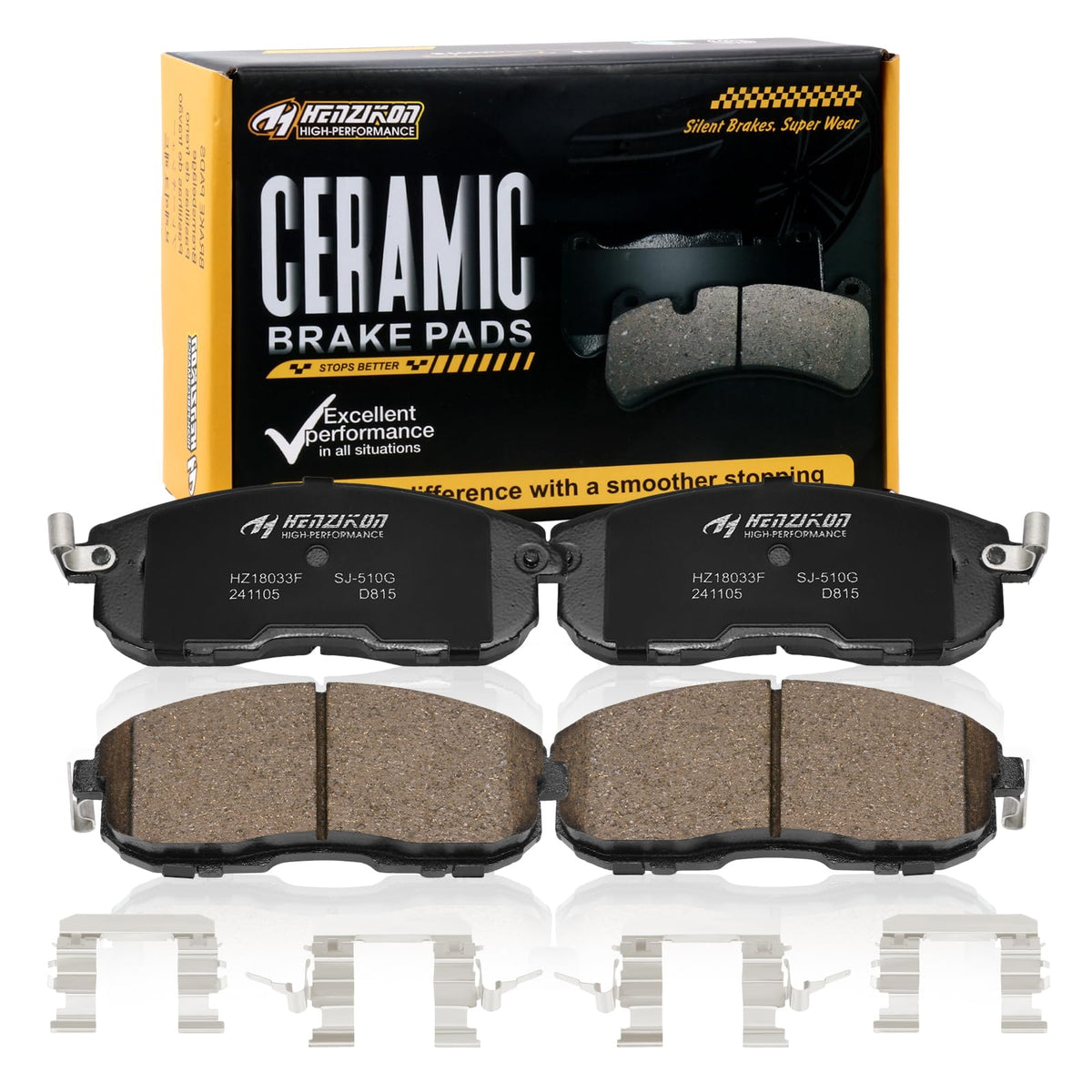 HYFTJYZ packaging front view showing complete ceramic pad set and benefits