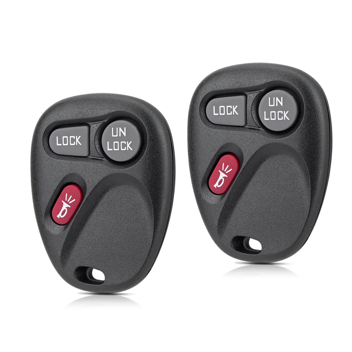 HYMOLKYE front view of two key fobs showing clear buttons and fit