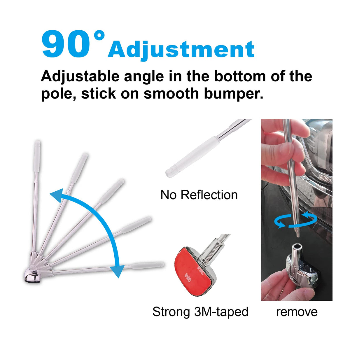 Hypersonic folded pole demonstrate for car wash safety and protection while washing benefit