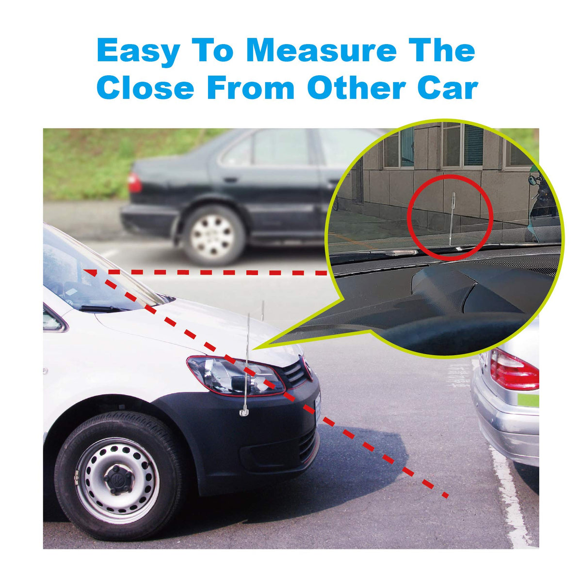 Hypersonic installed on car bumper side view showing clear corner visibility and collision reduction benefit