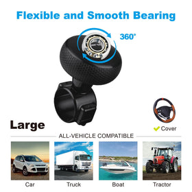 Hypersonic installed on a car steering wheel showing one-handed control benefit: easier steering
