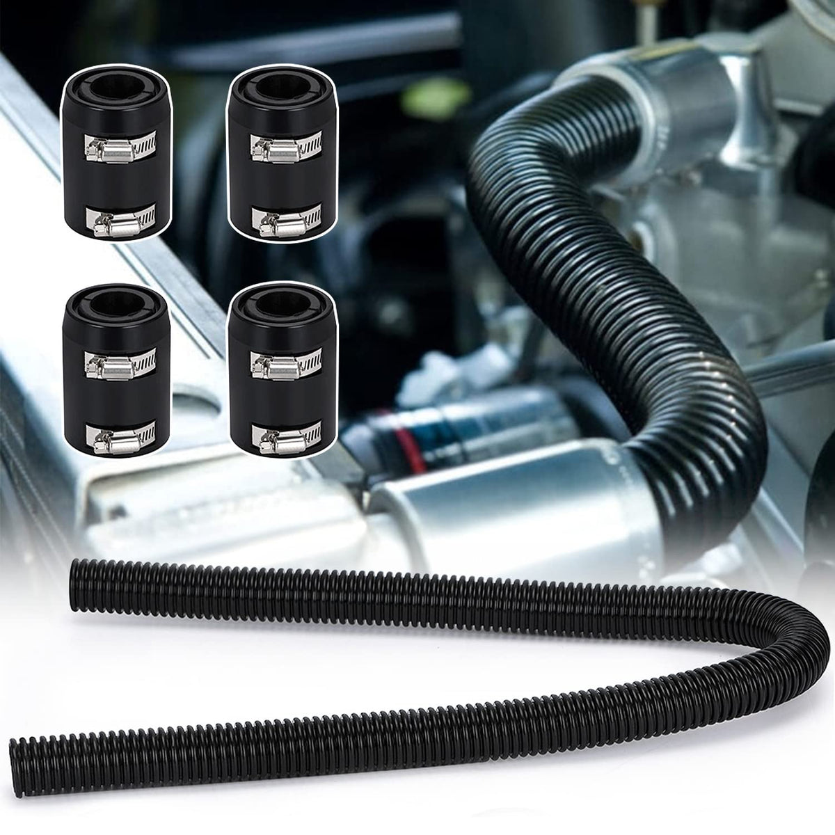 Hypertune front view of full 48-inch hose kit showing contents and fit benefits
