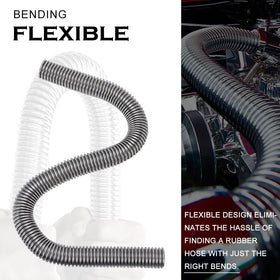 Hypertune hose installed on a radiator during a swap, demonstrating leak prevention