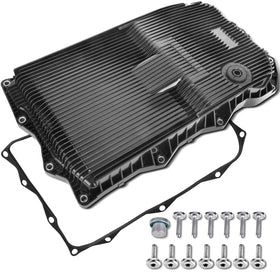 HYR front view of transmission pan showing fitment and bolt holes for easy replacement