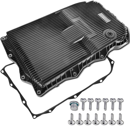 HYR front view of transmission pan showing fitment and bolt holes for easy replacement