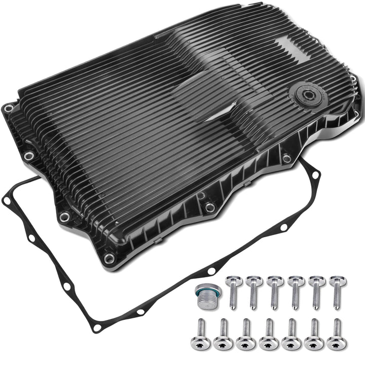 HYR front view of transmission pan showing fitment and bolt holes for easy replacement
