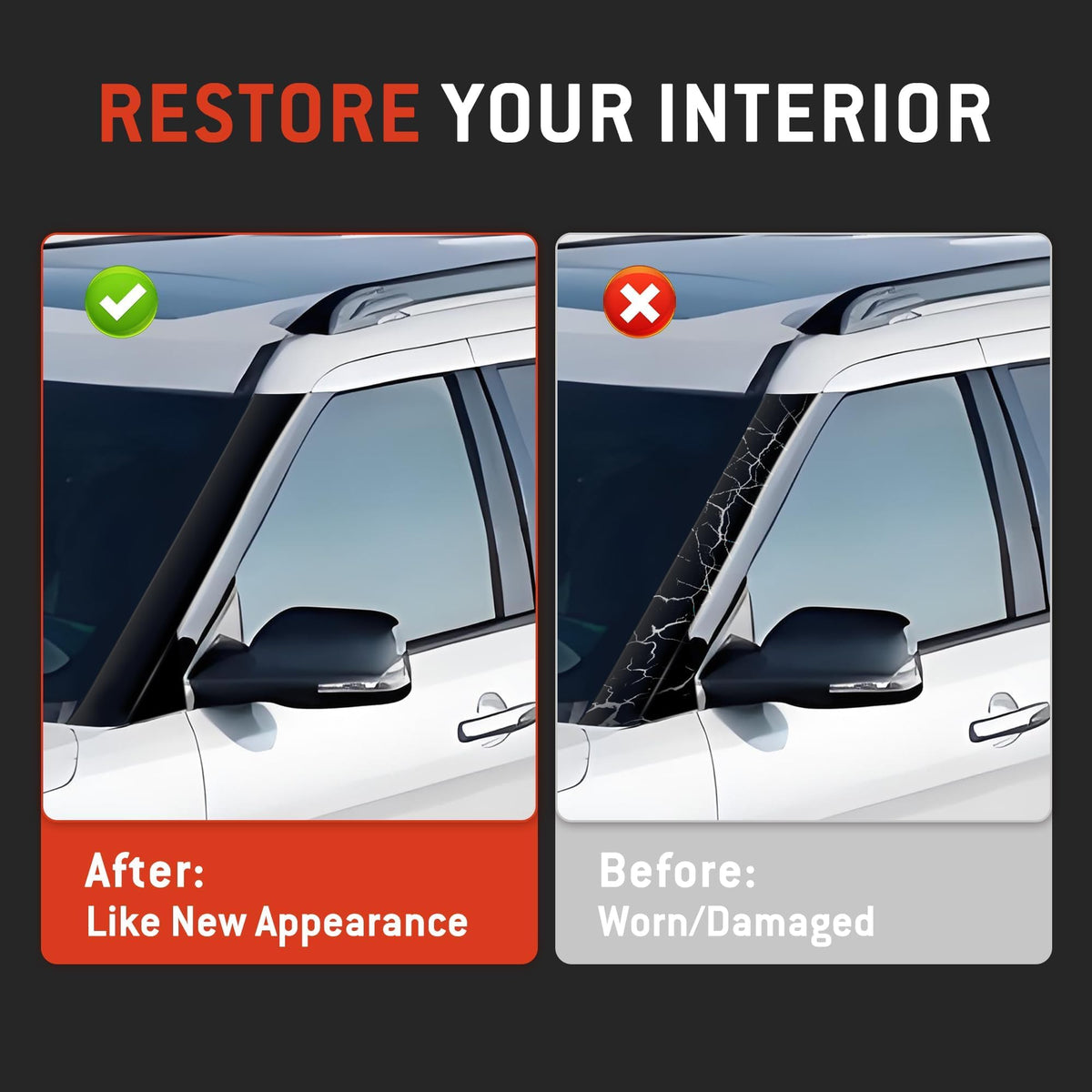 HYR installed driver-side A-pillar trim on Ford Explorer, restores interior appearance