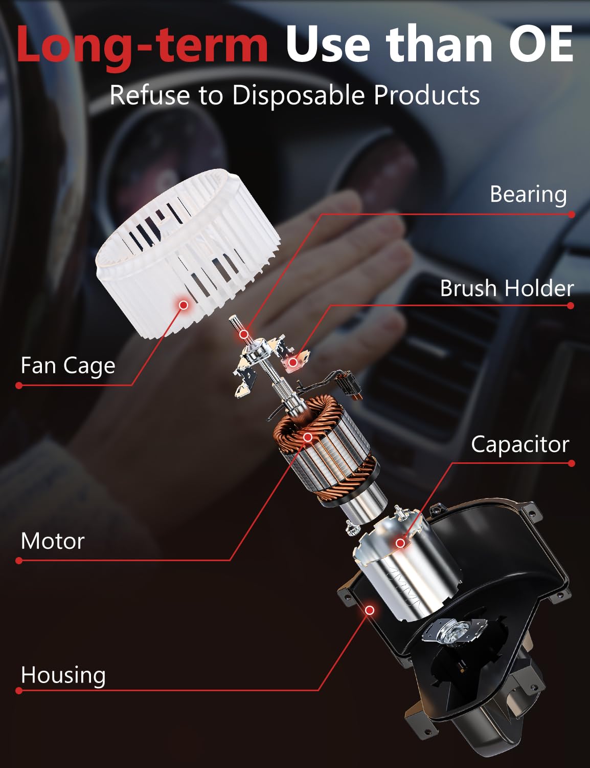 HYR blower motor installed in vehicle improving cabin ventilation