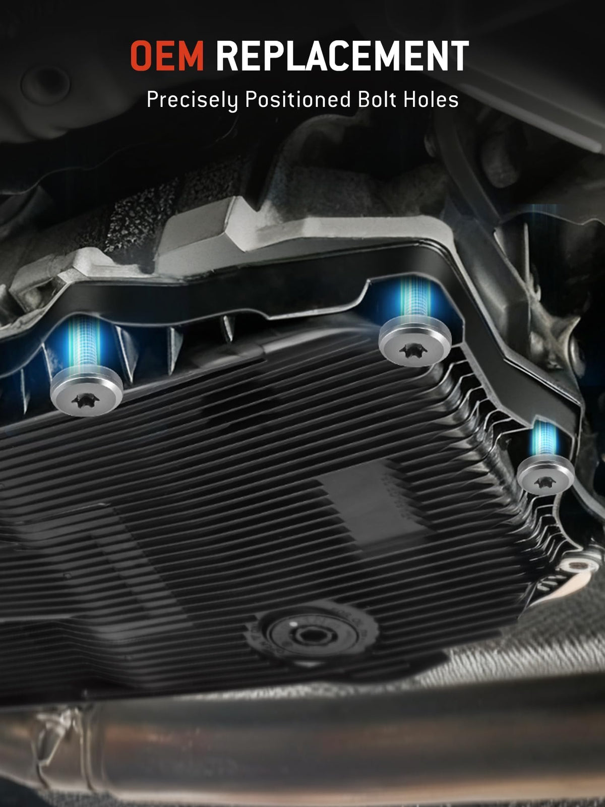 HYR transmission pan installed under vehicle showing direct-fit undercarriage benefit
