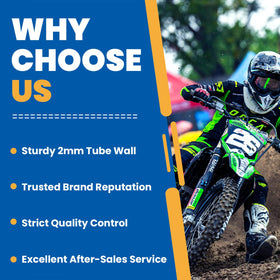 Hyssk inner tube fitted on a dirt bike front wheel, delivers stable handling on rough trails
