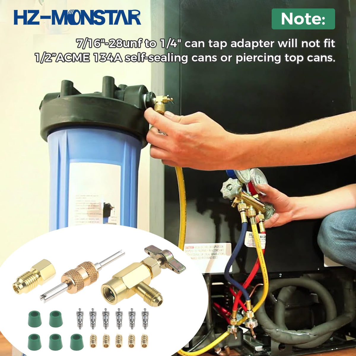 HZ-MONSTAR green gaskets and thimbles laid out to show seal replacements benefit