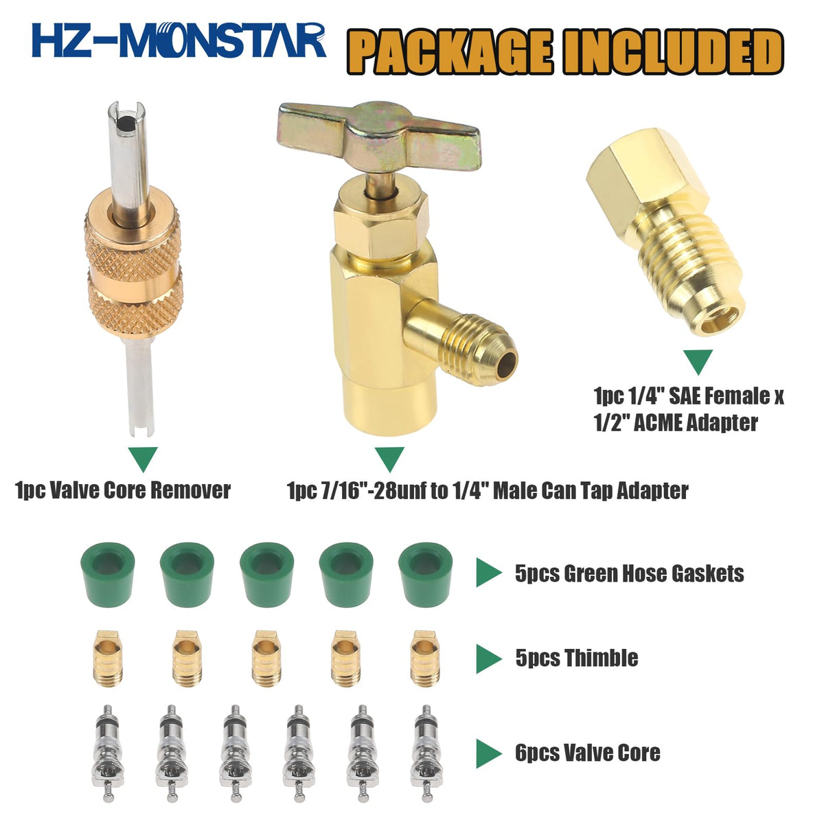 HZ-MONSTAR adapter attached to refrigerant can in use enabling leak-resistant charging