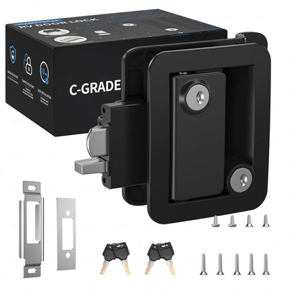 HZRVTECH front view lock assembly showing fit and clean profile for easy replacement
