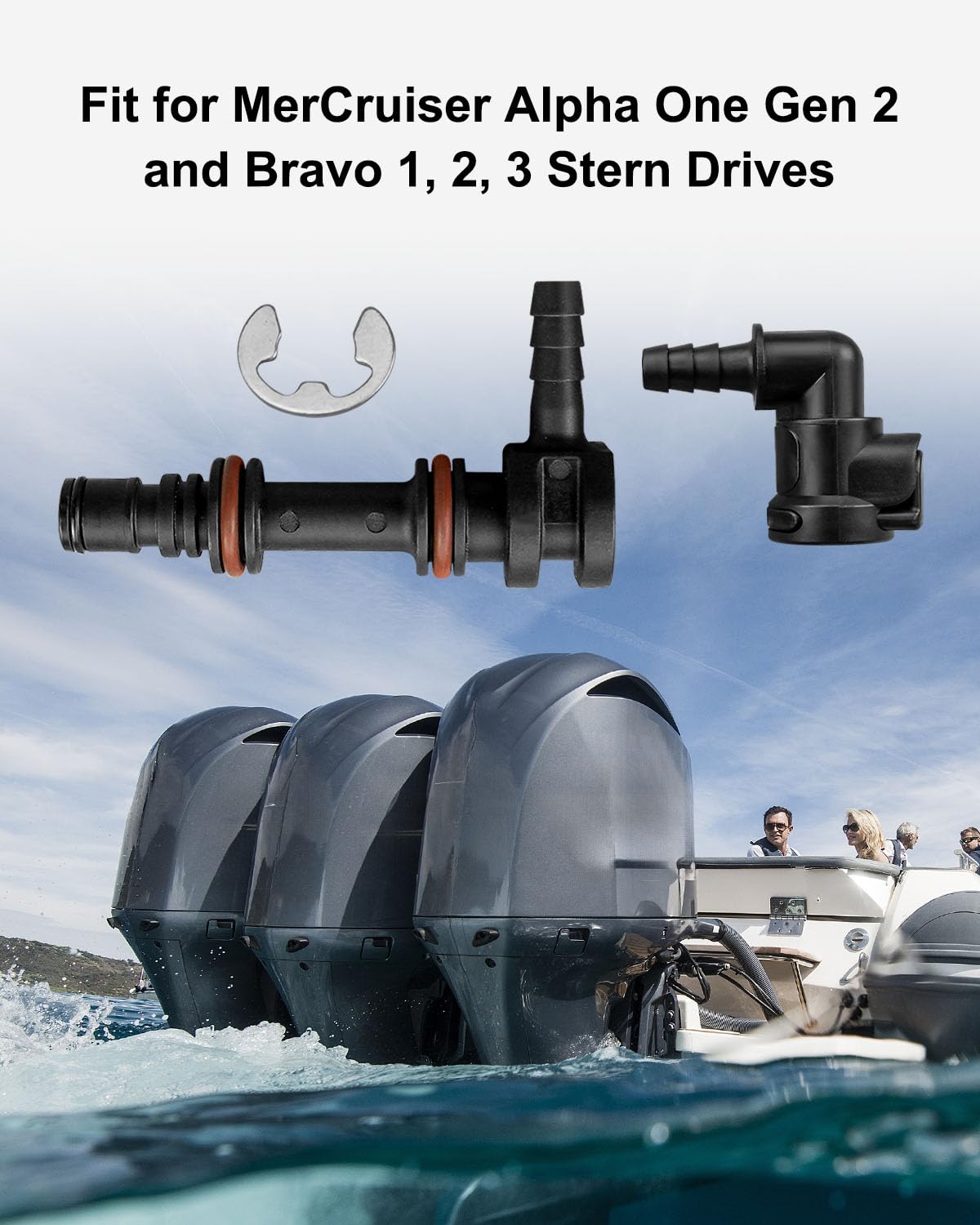 HZSIFU connector and three O-rings laid out illustrating complete replacement kit benefit