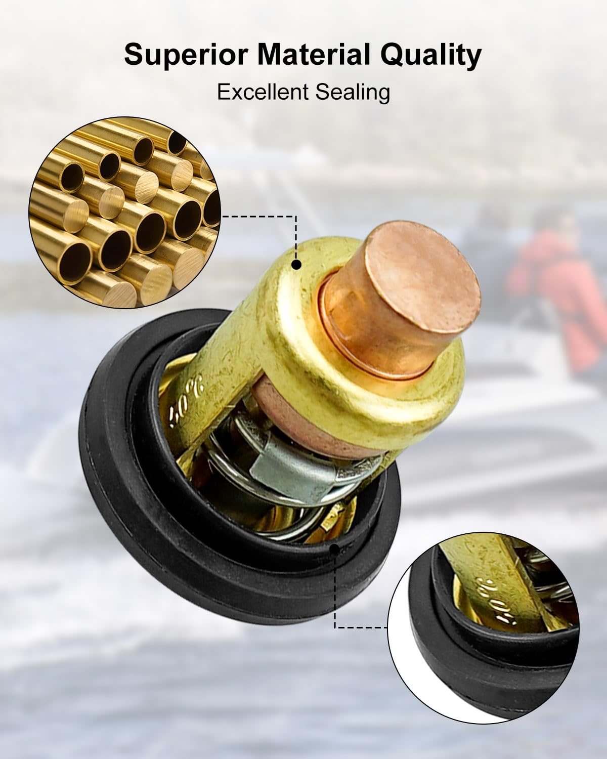 HZSIFU thermostat installed in Yamaha outboard housing demonstrating fitment