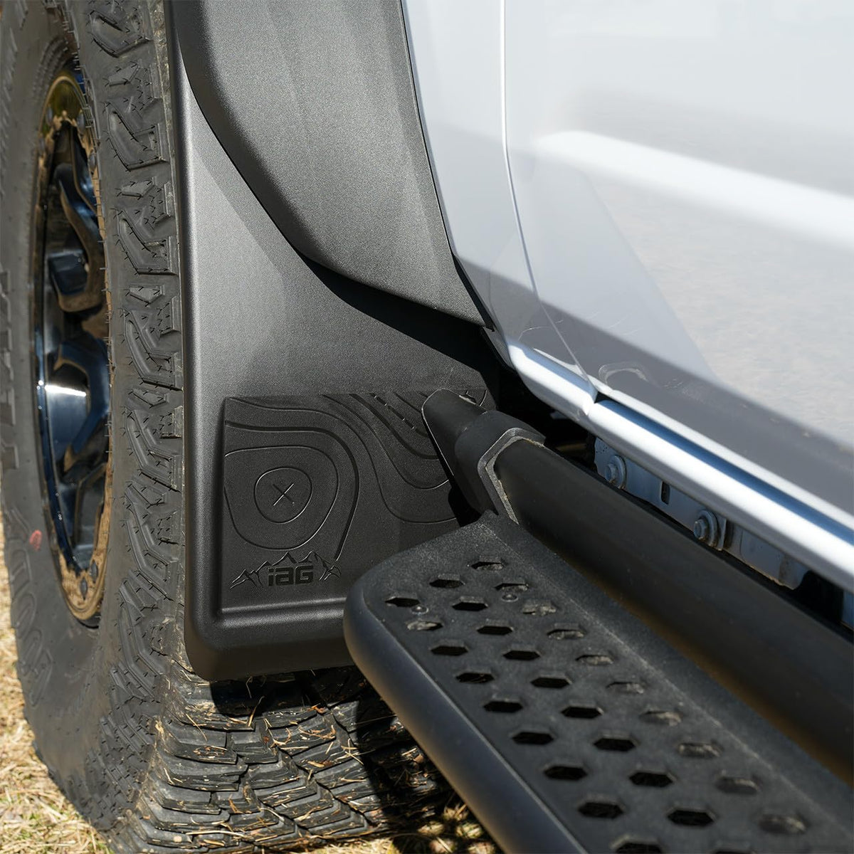 IAG Trail Shield during off-road use blocking mud and stones from wheel wells