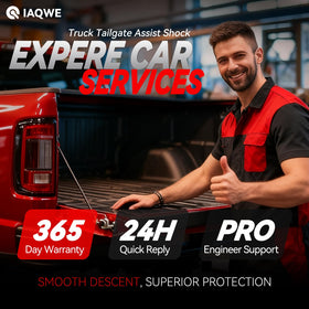 IAQWE truck lifestyle shot with open tailgate showing safer loading benefit