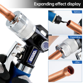 IBOSAD swager expanding copper tube in use enabling quick tube prep