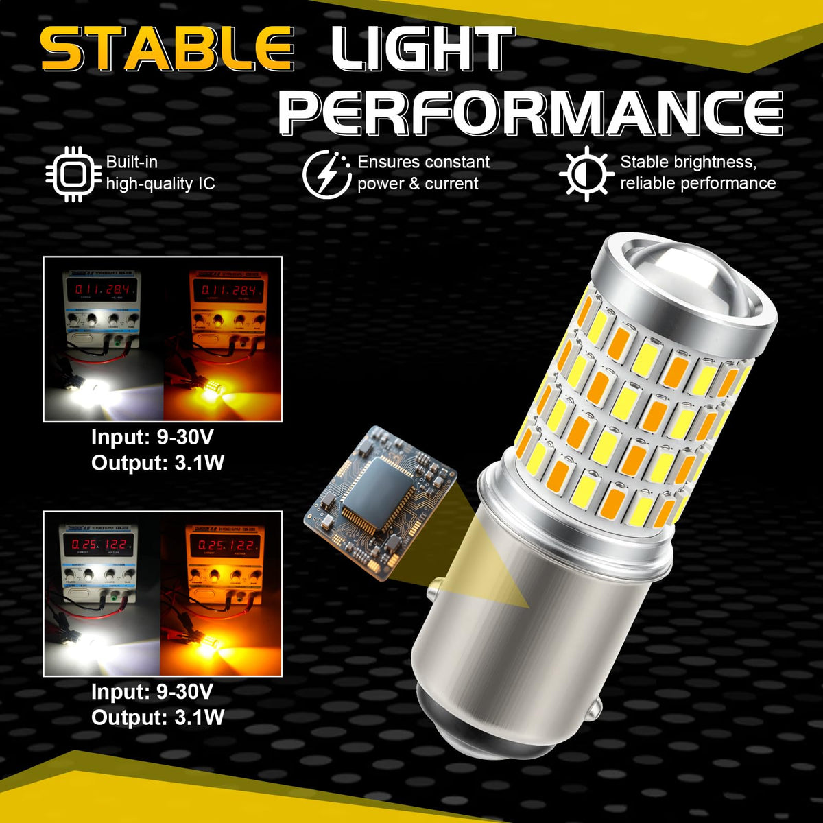 iBrightstar bulb installed producing xenon-white DRL for improved visibility
