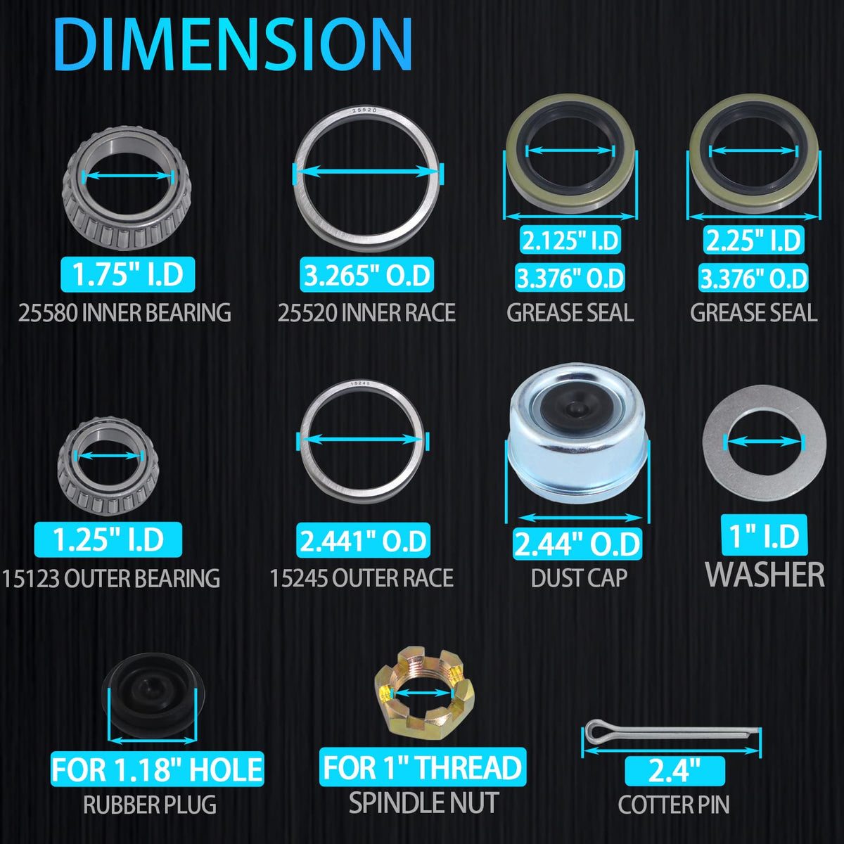 iBroPrat close-up of 25580 and 15123 bearings highlighting precision and low noise