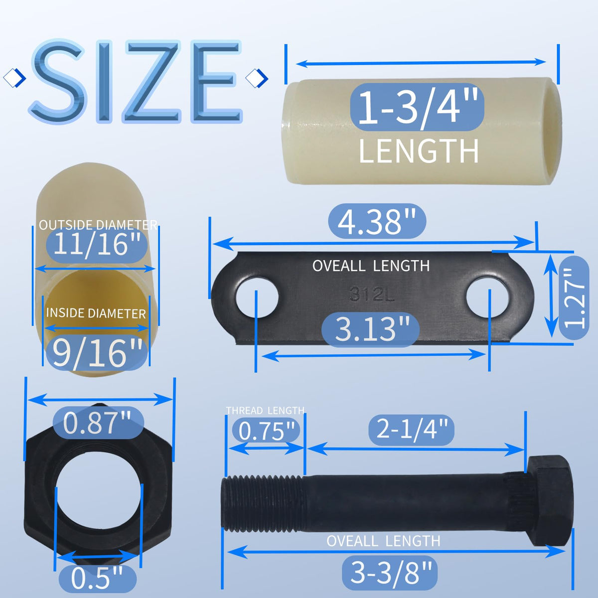 iBroPrat close-up of a 3-1/8 inch shackle strap showing durable finish and fit