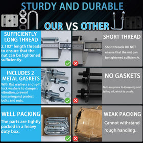 iBroPrat complete hardware layout with nuts and washers for reliable vibration resistance