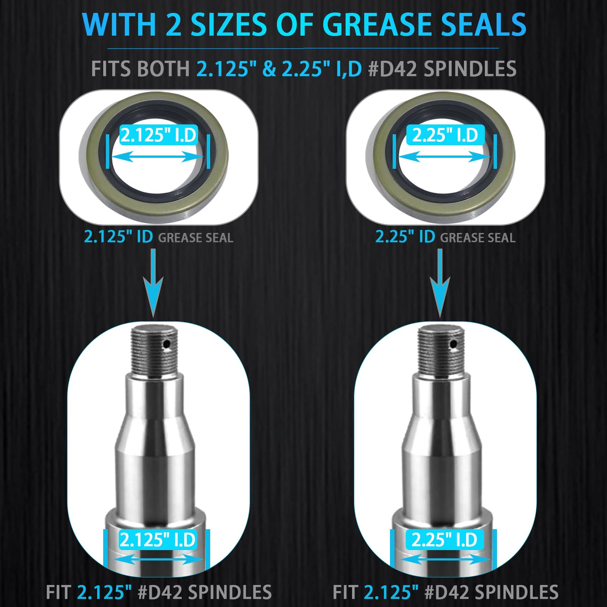 iBroPrat bearings and seals installed on a D42 spindle demonstrating proper fit