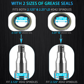 iBroPrat bearings and seals installed on a D42 spindle demonstrating proper fit