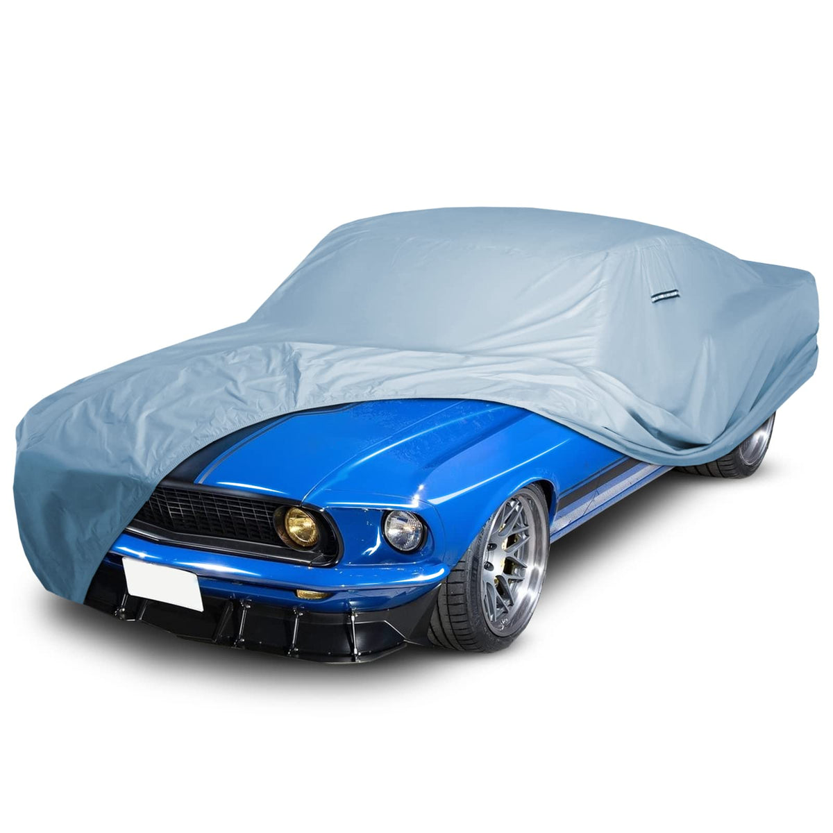iCarCover front view on Mustang showing precise fit and protection