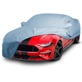 iCarCover front view fitted on Mustang, protective custom fit