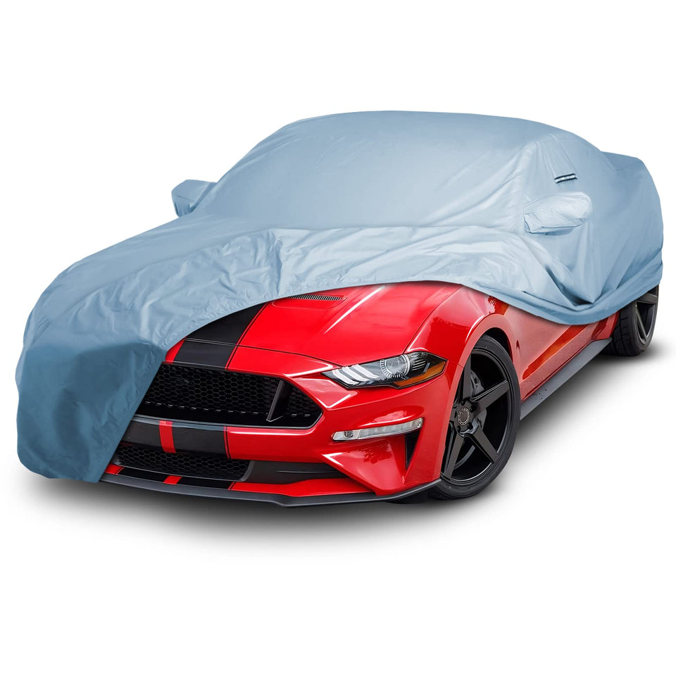 iCarCover front view fitted on Mustang, protective custom fit