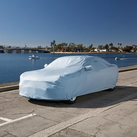 iCarCover scale comparison showing cover fit and vehicle proportions