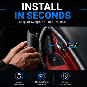 iCarPro installed on rear door handle showing uniform interior benefit