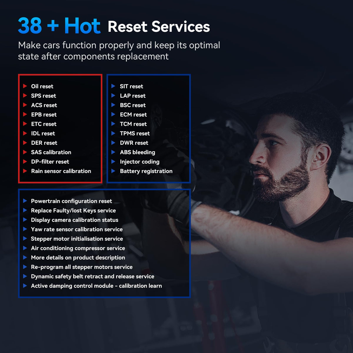 iCarsoft LR V3.0 connected under hood during active test, brand enables on-vehicle troubleshooting